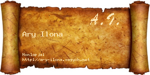 Ary Ilona névjegykártya